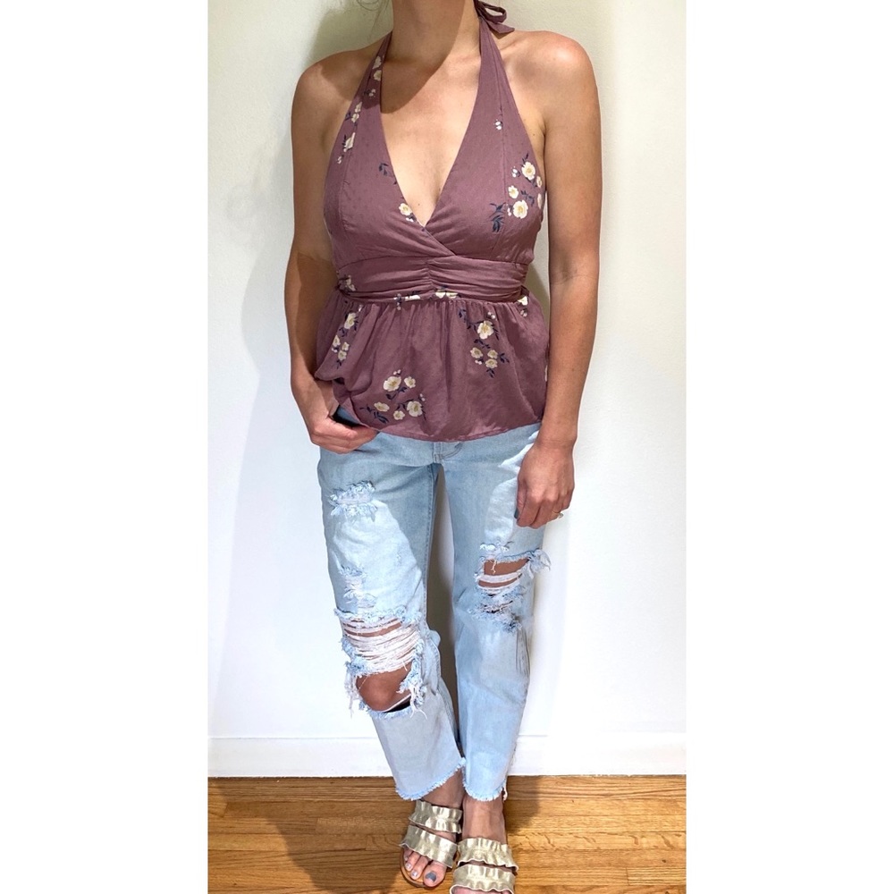 Halter top size small floral Abercrombie & Fitch